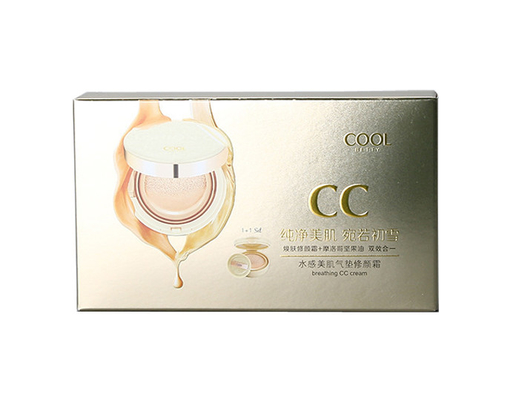 kopen Aangepaste luxe gouden papieren doos print met reliëf logo fabriek voor CC Cream online manufacture