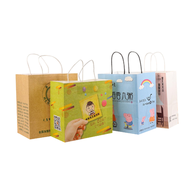 kopen Gepersonaliseerde Bruine Kraftpapier-Document Meeneemzakkengroothandel met Logo Printing online manufacture