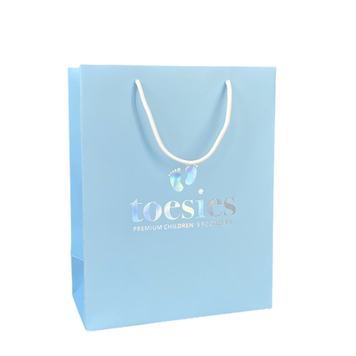 kopen Gedrukte Luxe Blauwe Document Boodschappentassenkledingstuk Verpakking met Hologramembleem online manufacture