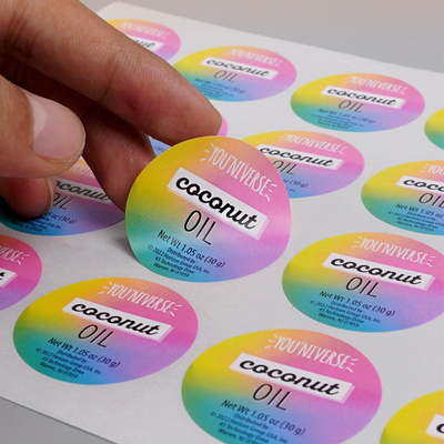 kopen Op maat gedrukte papieren stickers Goedkope milieuvriendelijke zelfklevende etiketten zakelijke stickers online manufacture