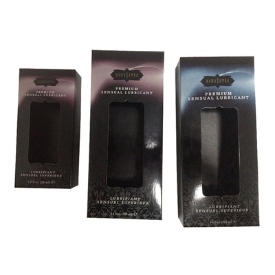 kopen Aangepaste luxe papier cosmetica verpakking met venster goud stempelen logo online manufacture