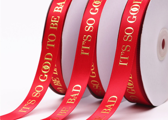 kopen Groothandel Custom Satin Ribbon met Gold Foil Logo Luxe Ribbon voor Boetieks online manufacture