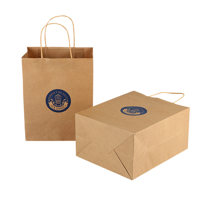 Goede prijs. Het Document van douane de Bruine Kraftpapier Massa van Kruidenierswinkelzakken met Logo Printing Twist Handles online