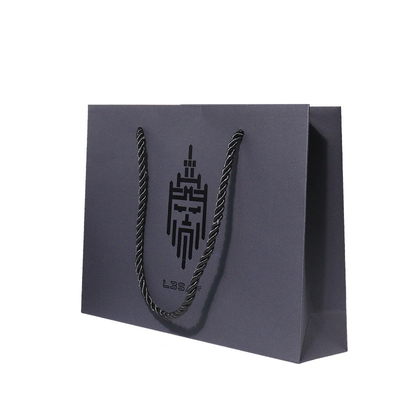 Maat Gedrukte Grootte Zwarte Document Boodschappentassen met Vlek UVlogo twisted handles
