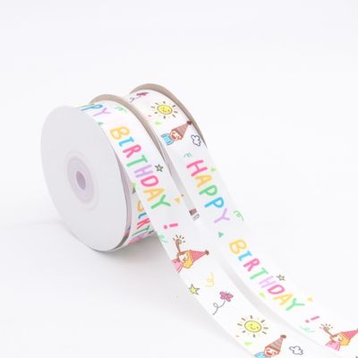 Goede prijs. Aangepaste Multicolor Bedrukte Satijnen Lint per meter Full-Color Logo Lint Fabrikant online
