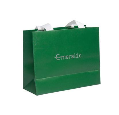 De douane drukte Groenboek Euro Tote Bags With Silver Foil Stempelend Logo For Apparel