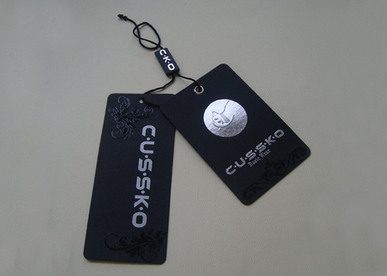 Goede prijs. Het gedrukte Document van de de Verbindingsmarkering van Hang Tags For Clothing Line Plastic Embleem van de de Deklaag Zilveren Folie UV online