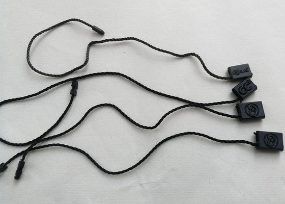 Goede prijs. Maken de Milieuvriendelijke Zwarte Plastic de Bandmarkeringen van de ordedouane Logo Single End String in reliëf online